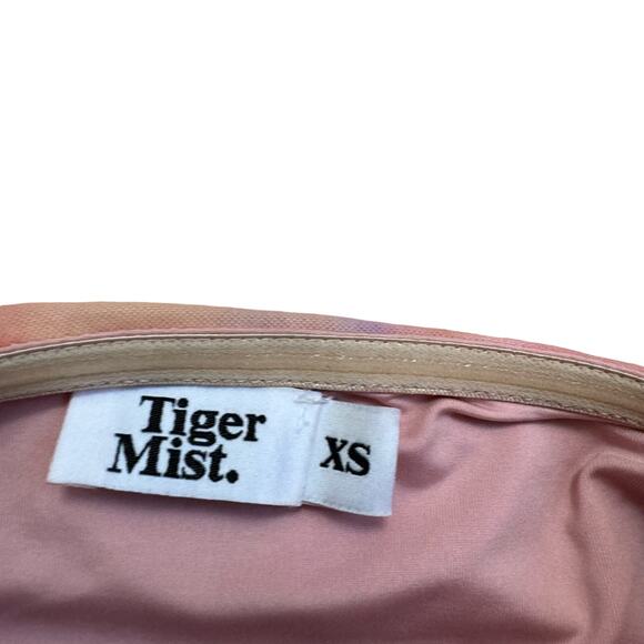 Tiger Mist Mesh Bodycon Ruched Watercolor Pink Orange Mini Dress Size XS - Picture 3 of 3